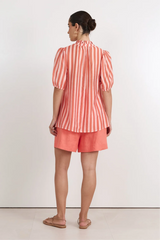 Adorne Sandra Stripe Top Peach/ Coral