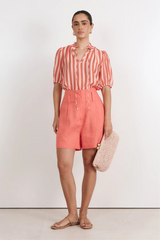 Adorne Sandra Stripe Top Peach/ Coral
