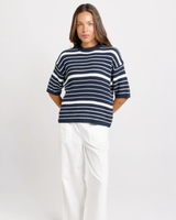 Betty Basics Dylan Knit Tee Navy/White Stripe