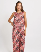 Betty Basics Coco Shell Tank Coco Print Brown