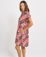 Betty Basics Copacabana Shirt Dress Coco Print Brown