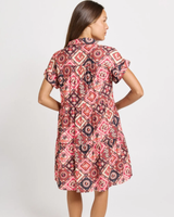 Betty Basics Copacabana Shirt Dress Coco Print Brown