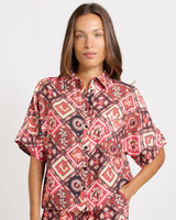 Betty Basics Sunset Shirt Coco Print Brown