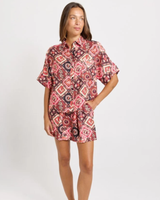 Betty Basics Solstice Shorts Coco Print Brown