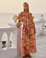 Fate + Becker Cosima Floral Midi Dress Petal Multi