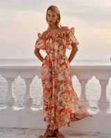 Fate + Becker Cosima Floral Midi Dress Petal Multi
