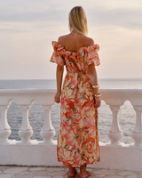 Fate + Becker Cosima Floral Midi Dress Petal Multi