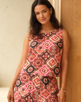 Betty Basics Coco Shell Tank Coco Print Brown