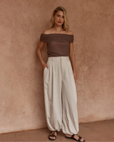 Sass Lucie Soft Balloon Pants Stone Cream