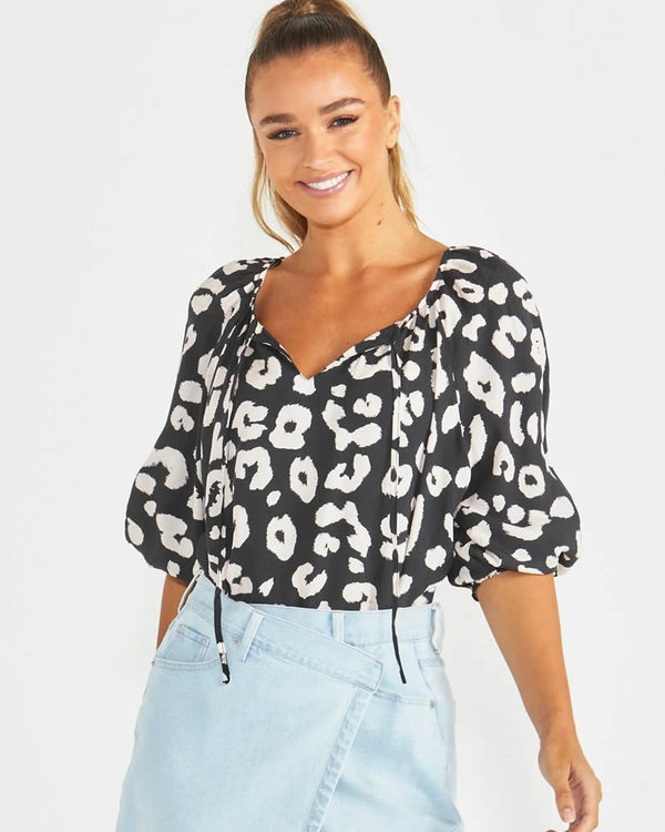  Sass Ember Top Animal Print