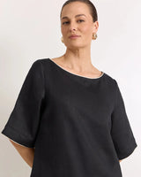 Adorne Clara Short Linen Dress