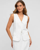 Paper Heart Ava White Tie Front Vest