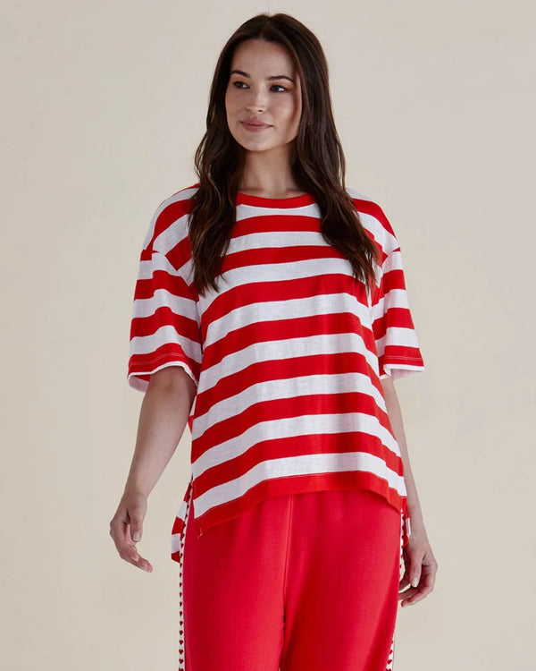  Betty Basics Relax Boxy Tee Red Stripe