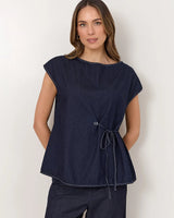 Adorne Lennox Tie Detail Top