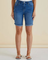 Betty Basics Bonnie Bermuda Shorts Indigo Mix Blue
