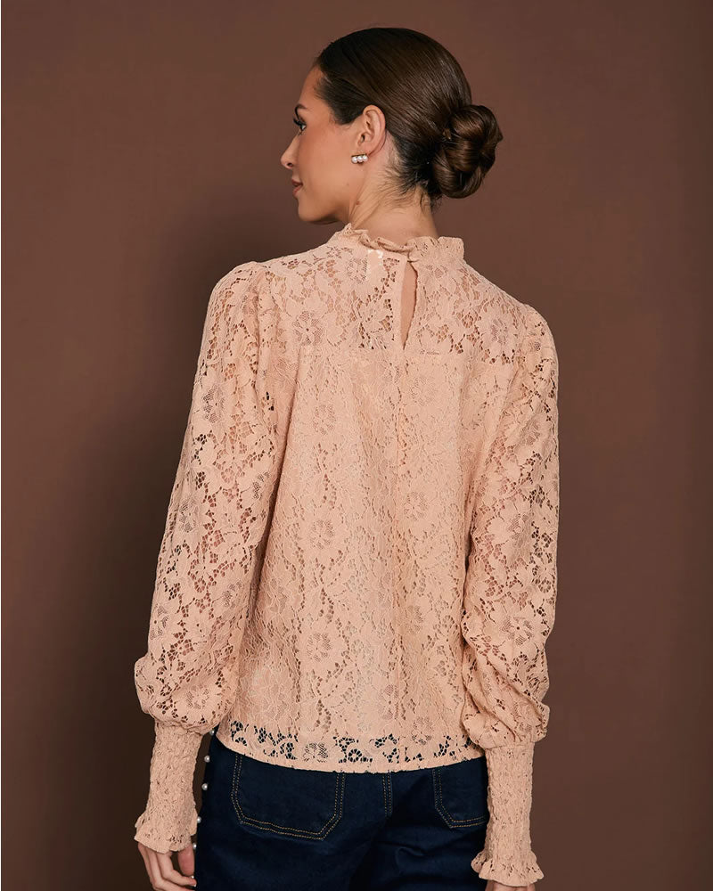 Adorne Olivia Long Sleeve Lace Top