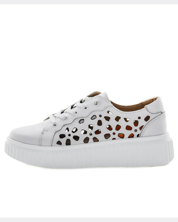  Just Bee Camilla White Leather Sneakers