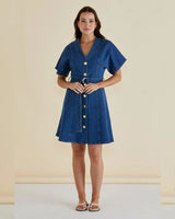 Betty Basics Fiori Denim Dress Mid Wash Blue