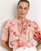 Adorne Sandra Cotton Top Cotswold Print