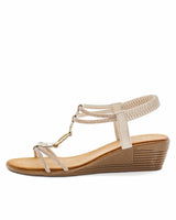 Wilde Shoes Selda Strappy Wedge Beige