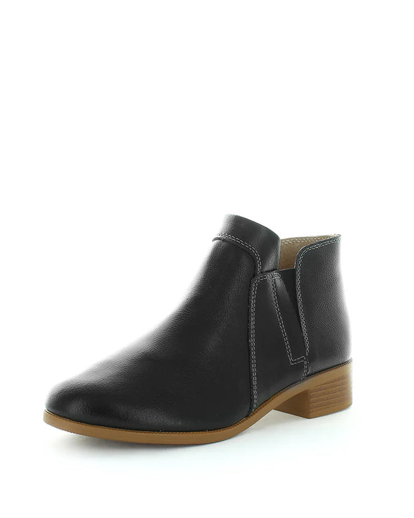  Just Bee Churia Black Leather Ankle Boots