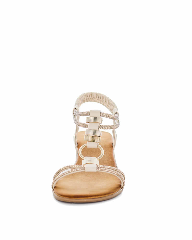 Wilde Shoes Selda Strappy Wedge Beige