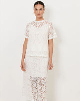 Adorne Arden Lace Short Sleeve Top