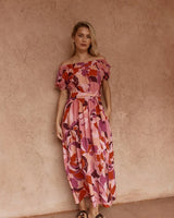 Sass Jo Off Shoulder Dress Peony Pink