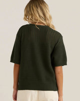 Sass Cherri Cotton Knit Short Sleeve Top