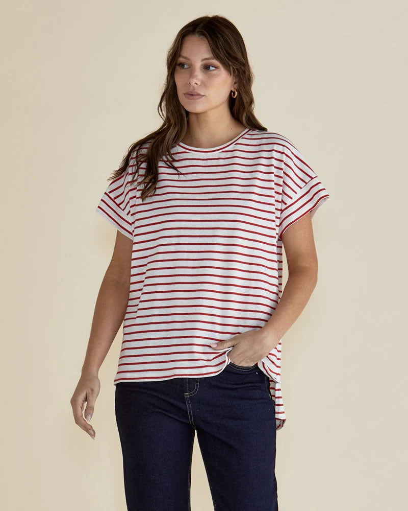 Betty Basics Willa Red Stripe Tee