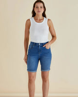 Betty Basics Bonnie Bermuda Shorts Indigo Mix Blue