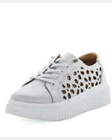 Just Bee Camilla White Leather Sneakers