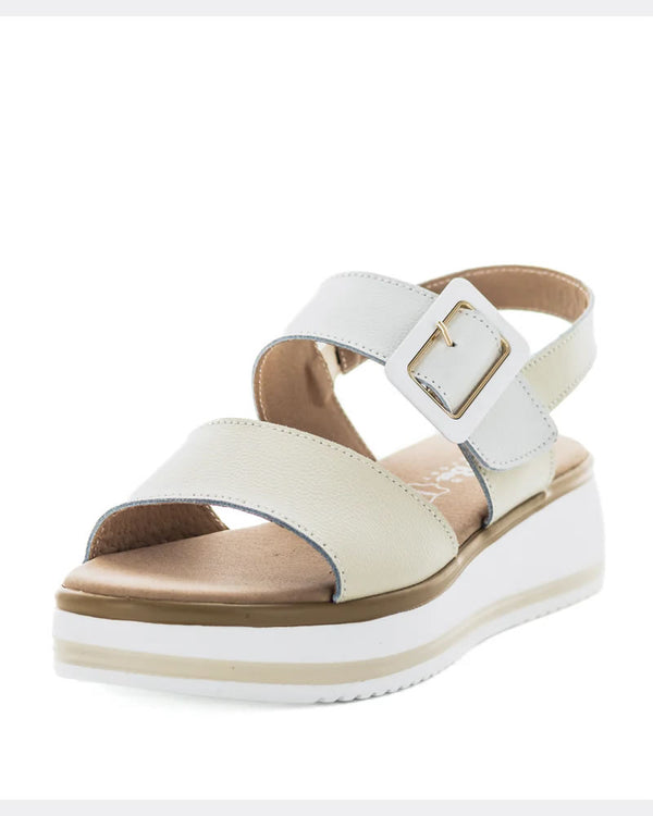 Just Bee Carlita Leather Wedge Sandals