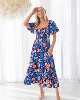 Ebby + I Lola Shirred Bodice Tiered Maxi Dress