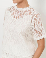 Adorne Arden Lace Short Sleeve Top