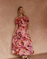 Sass Jo Off Shoulder Dress Peony Pink