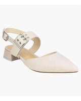 Florsheim Amy Leather Slingback Heels with Gold Hardware