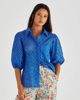 Sass Steva Shirt Bright Blue