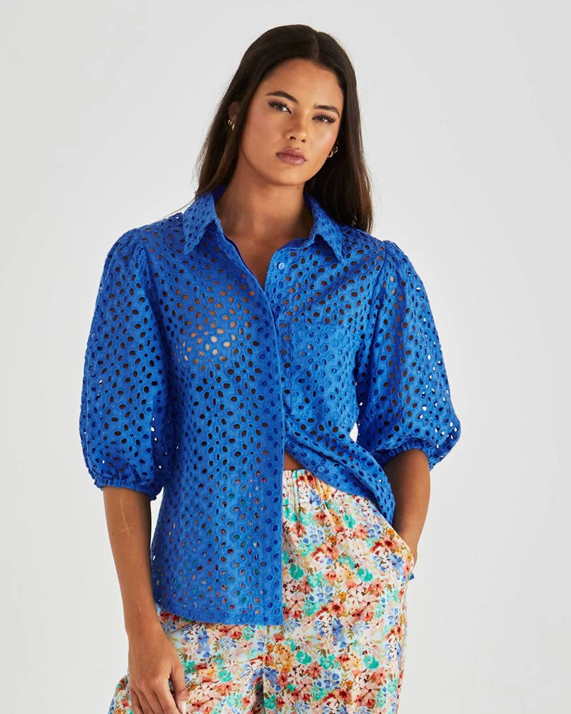 Sass Steva Shirt Bright Blue