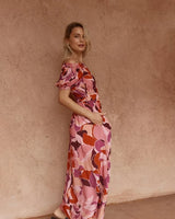 Sass Jo Off Shoulder Dress Peony Pink