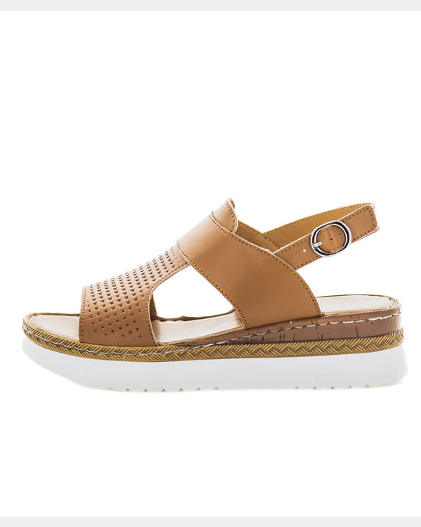  Just Bee Catia Leather Wedge Sandals