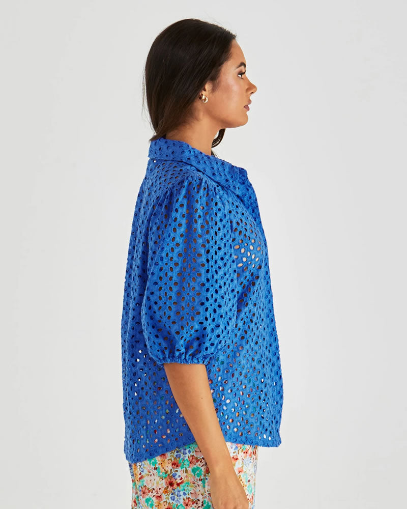 Sass Steva Shirt Bright Blue