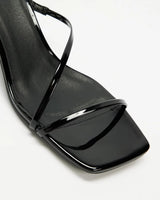 Billini Valina Slingback Mid Heels Black Patent
