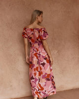 Sass Jo Off Shoulder Dress Peony Pink