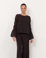 Adorne Johanna Zebra Print Long Sleeve Top