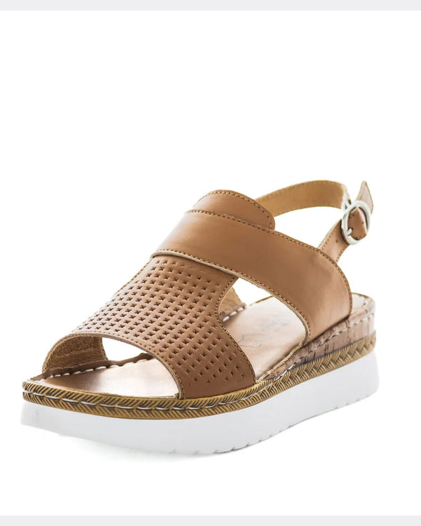  Just Bee Catia Leather Wedge Sandals