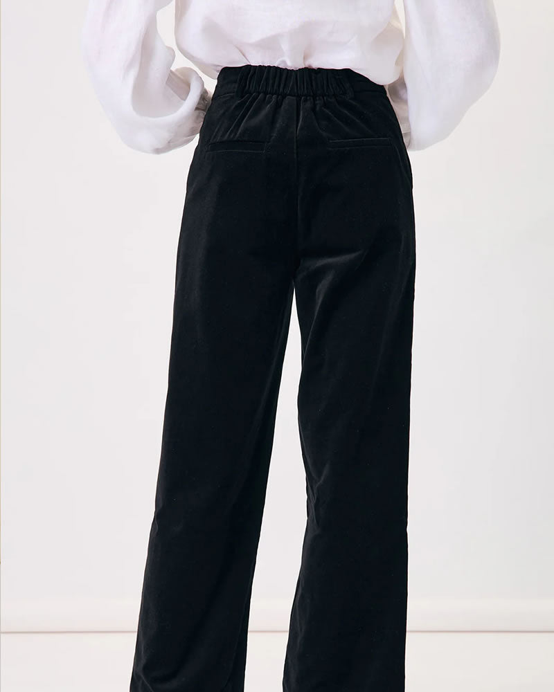 Adorne Lulu Velvet Pants Black