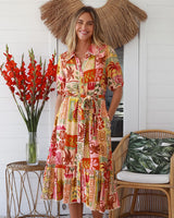 Salty Palm Natalie Short Sleeve Midi Dress