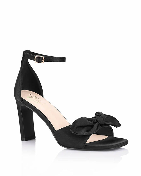  Verali Kara Black Satin Shaved Heels