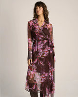 Fate + Becker Isla Wrap Dress Dark Flower Print